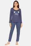 Rosaline Starry Nights Knit Cotton Pyjama Set - Ocean Cavern — thumbnail 4